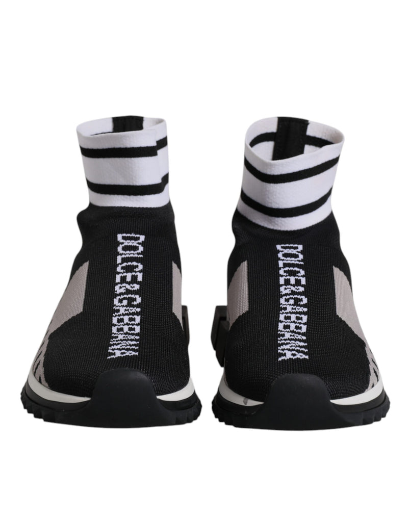 Dolce & Gabbana Sorrento Noir Gris Baskets Slip-On pour Femmes
