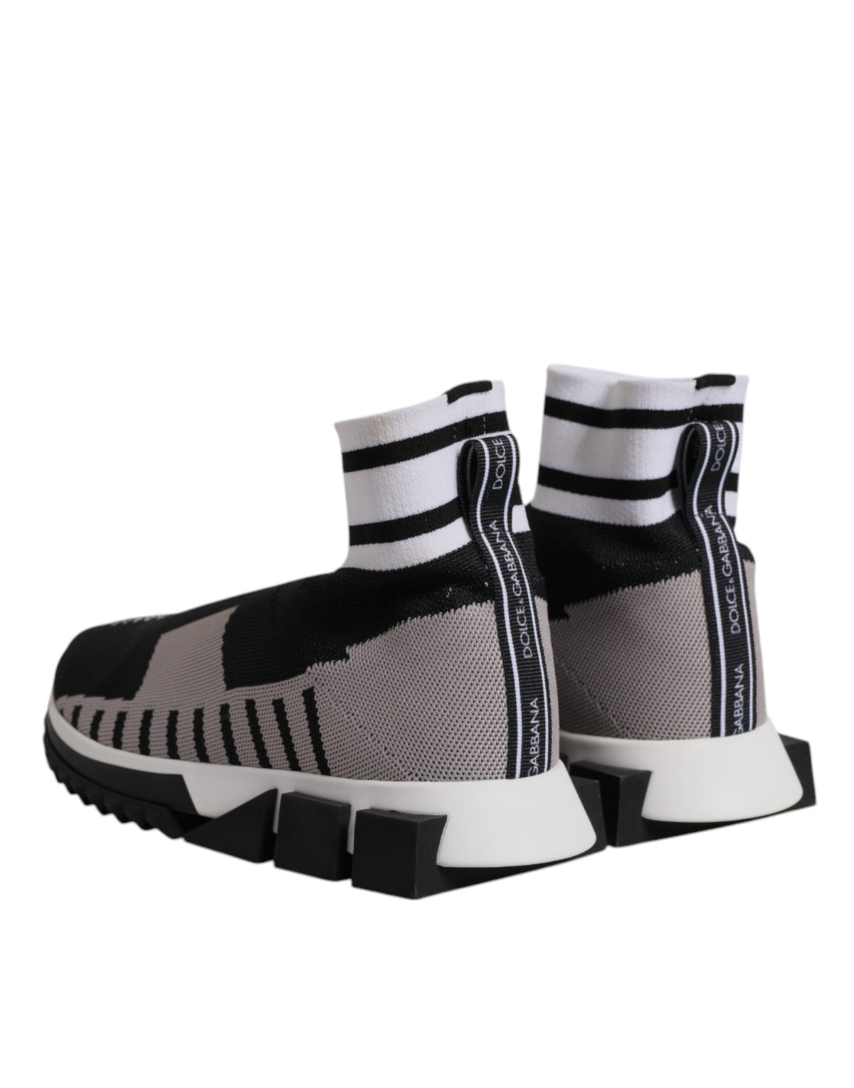 Dolce & Gabbana Sorrento Noir Gris Baskets Slip-On pour Femmes