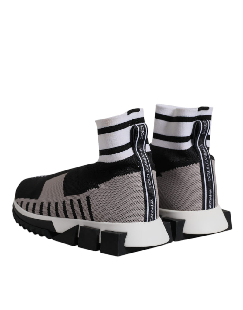 Dolce & Gabbana Sorrento Noir Gris Baskets Slip-On pour Femmes
