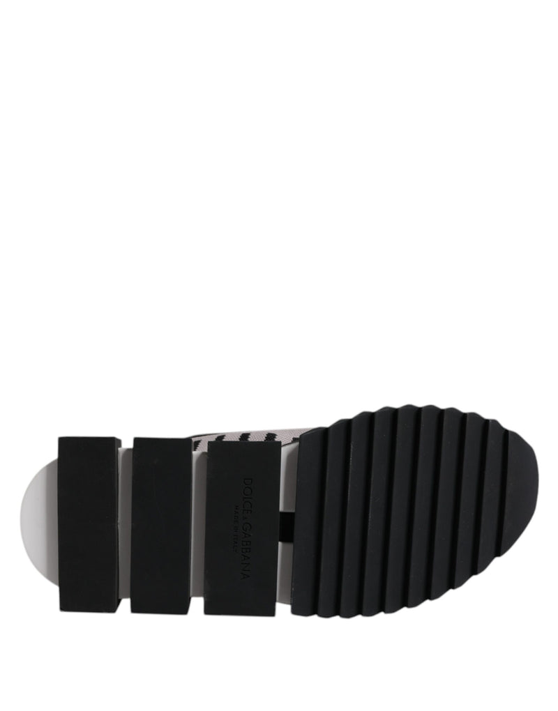 Dolce & Gabbana Sorrento Noir Gris Baskets Slip-On pour Femmes