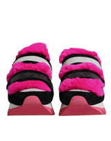 Dolce & Gabbana Sneakers en Fourrure Noire et Rose