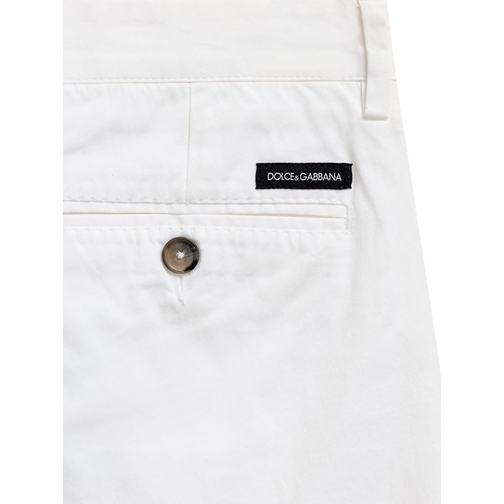 Dolce & Gabbana White Cotton Bermuda