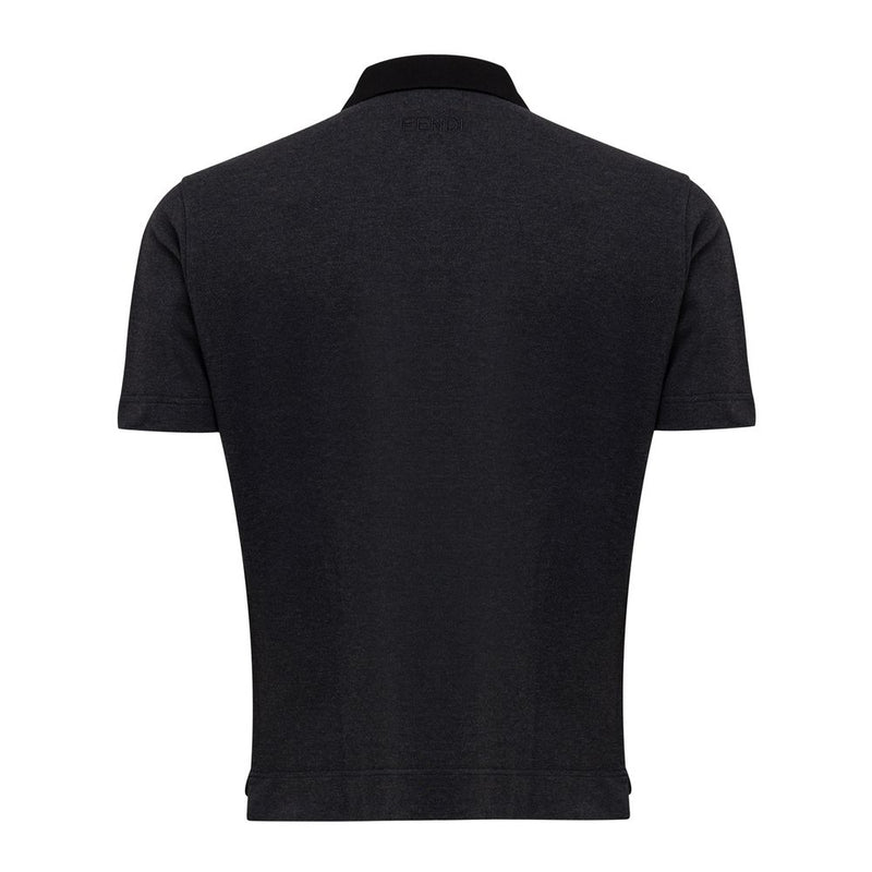 Polo en coton noir Fendi
