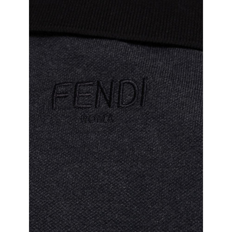 Polo en coton noir Fendi