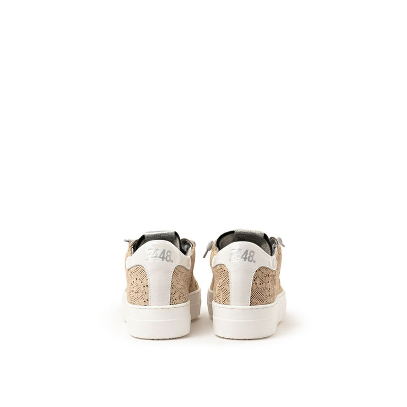 P448 F22THEA-W Beige Leather Sneaker for Women