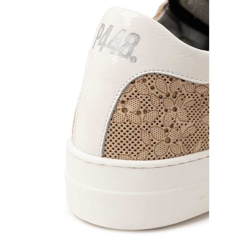 P448 F22THEA-W Beige Leather Sneaker for Women