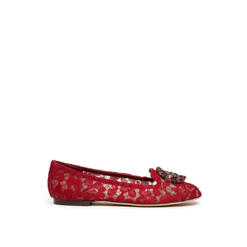 Dolce & Gabbana Vally Red Viscose Ballet Flats