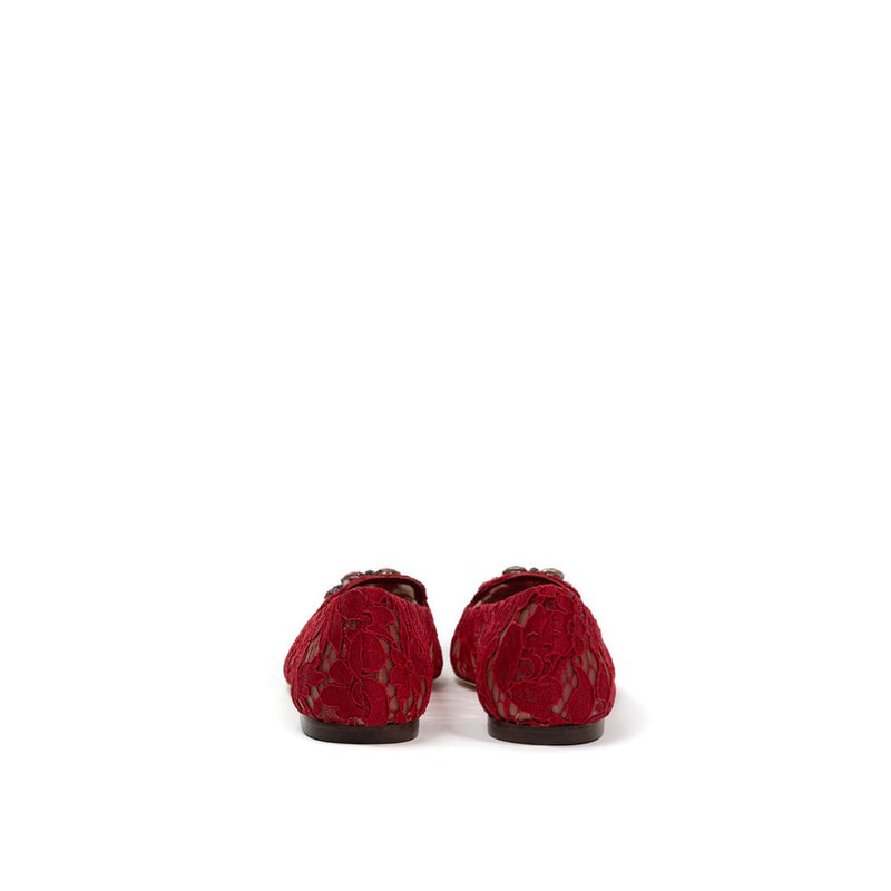 Dolce & Gabbana Vally Red Viscose Ballet Flats