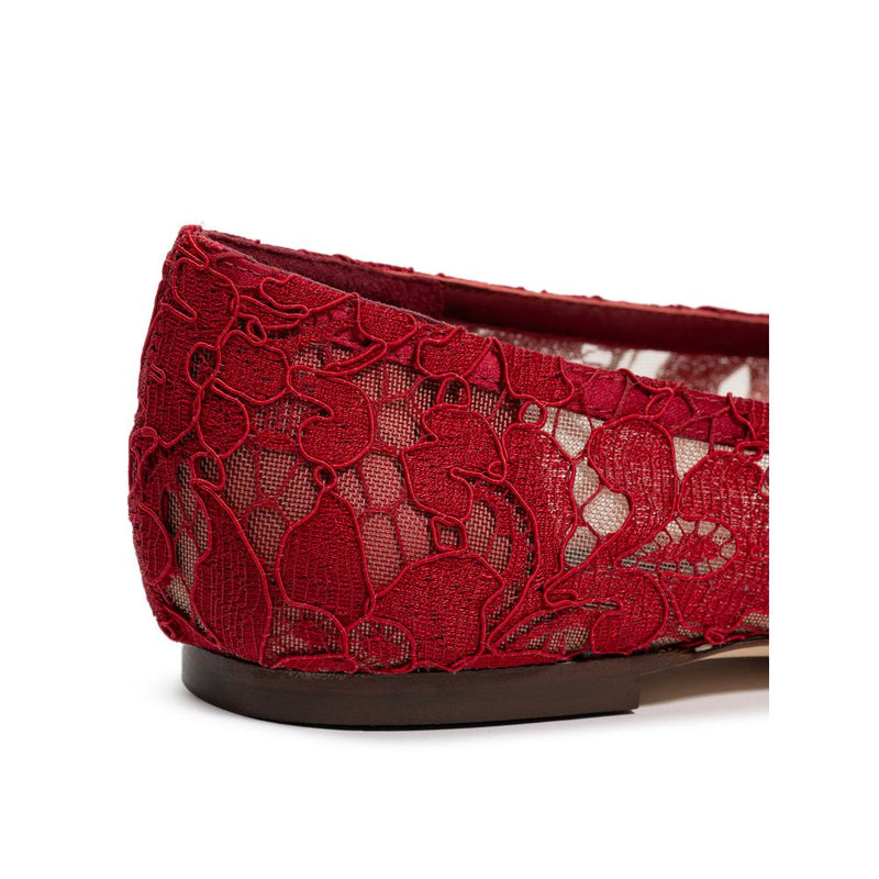 Dolce & Gabbana Vally Red Viscose Ballet Flats