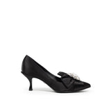 Dolce & Gabbana Black Viscose Pump - Élégance Satinée