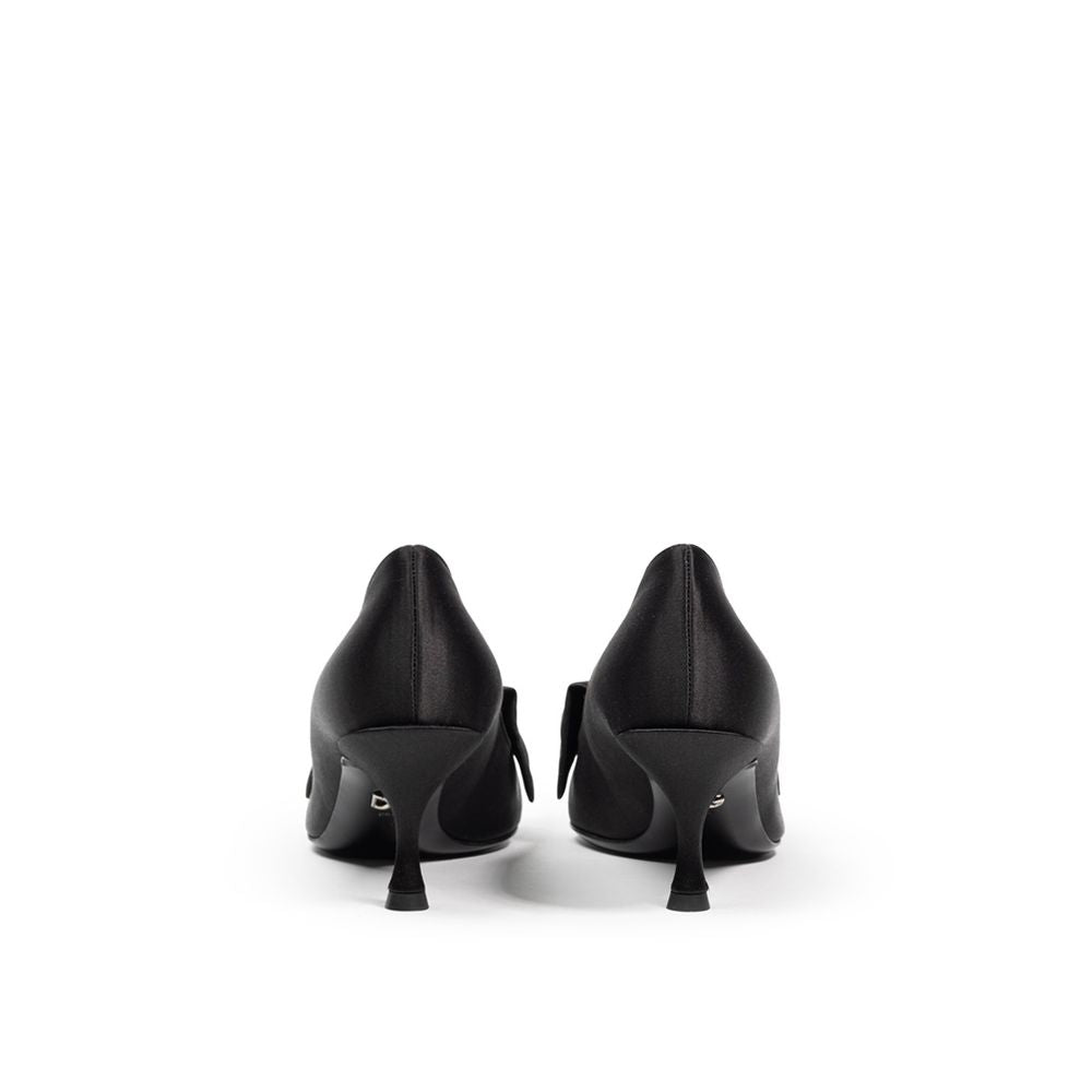 Dolce & Gabbana Black Viscose Pump - Élégance Satinée