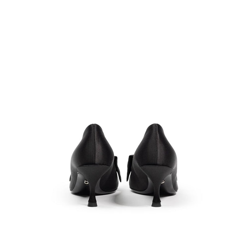 Dolce & Gabbana Black Viscose Pump - Élégance Satinée
