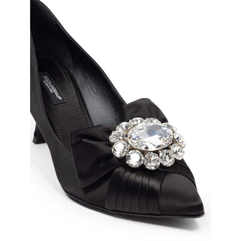 Dolce & Gabbana Black Viscose Pump - Élégance Satinée