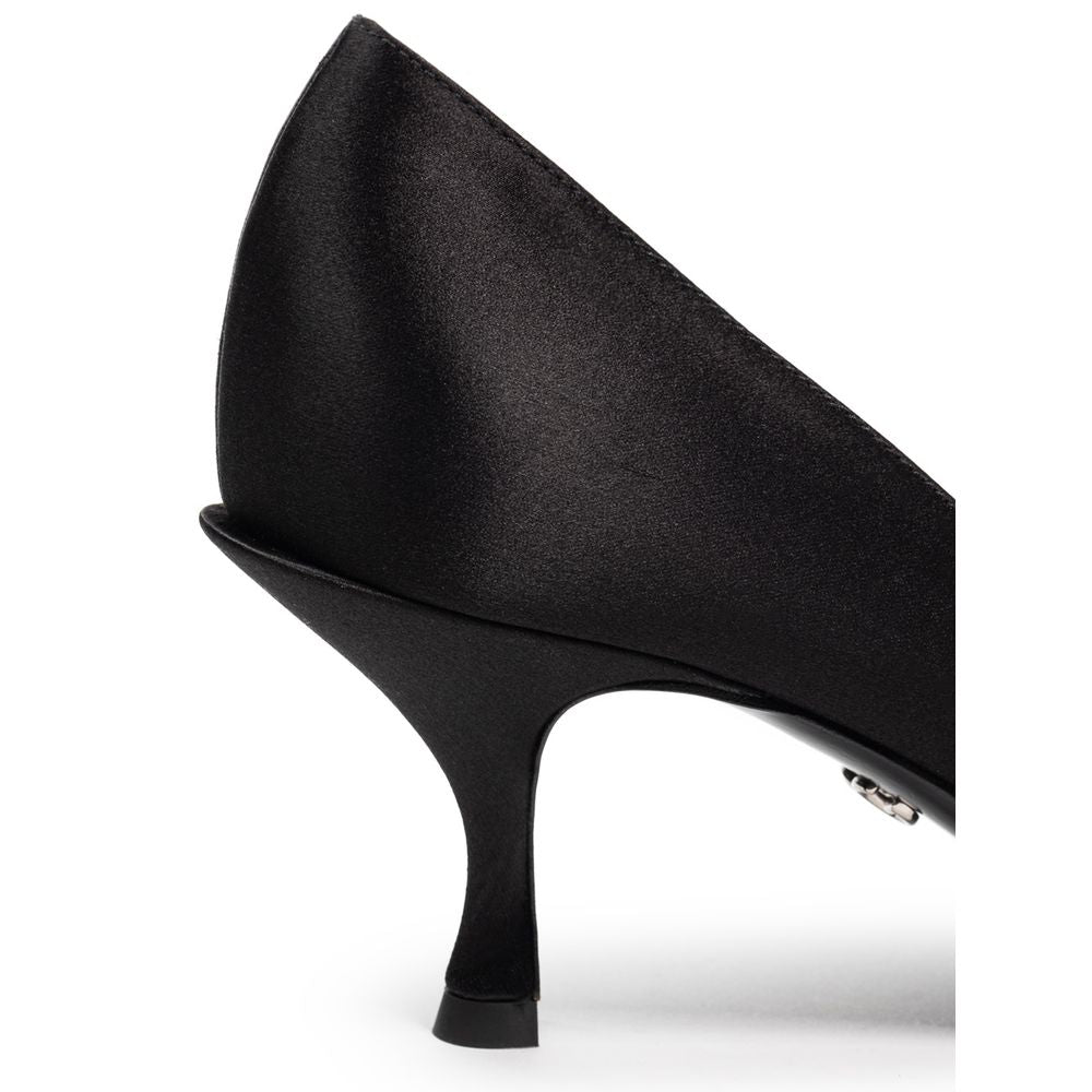 Dolce & Gabbana Black Viscose Pump - Élégance Satinée
