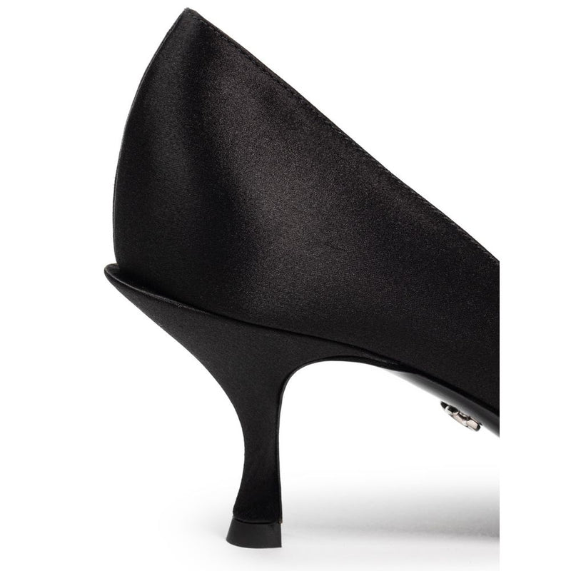 Dolce & Gabbana Black Viscose Pump - Élégance Satinée