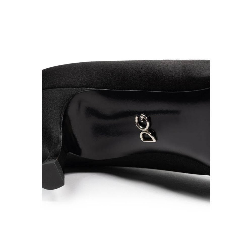 Dolce & Gabbana Black Viscose Pump - Élégance Satinée