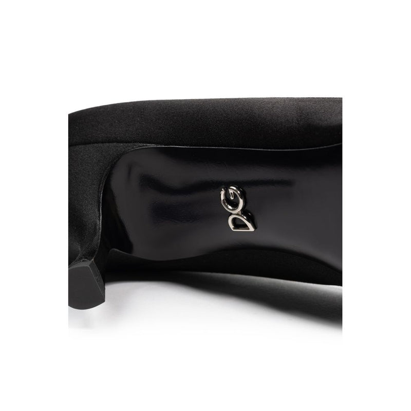 Dolce & Gabbana Black Viscose Pump - Élégance Satinée