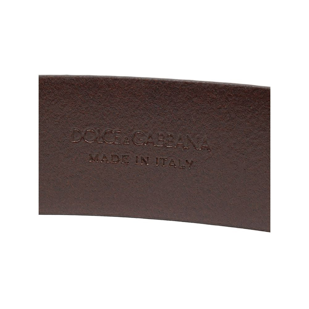 Ceinture en cuir marron Dolce &amp; Gabbana