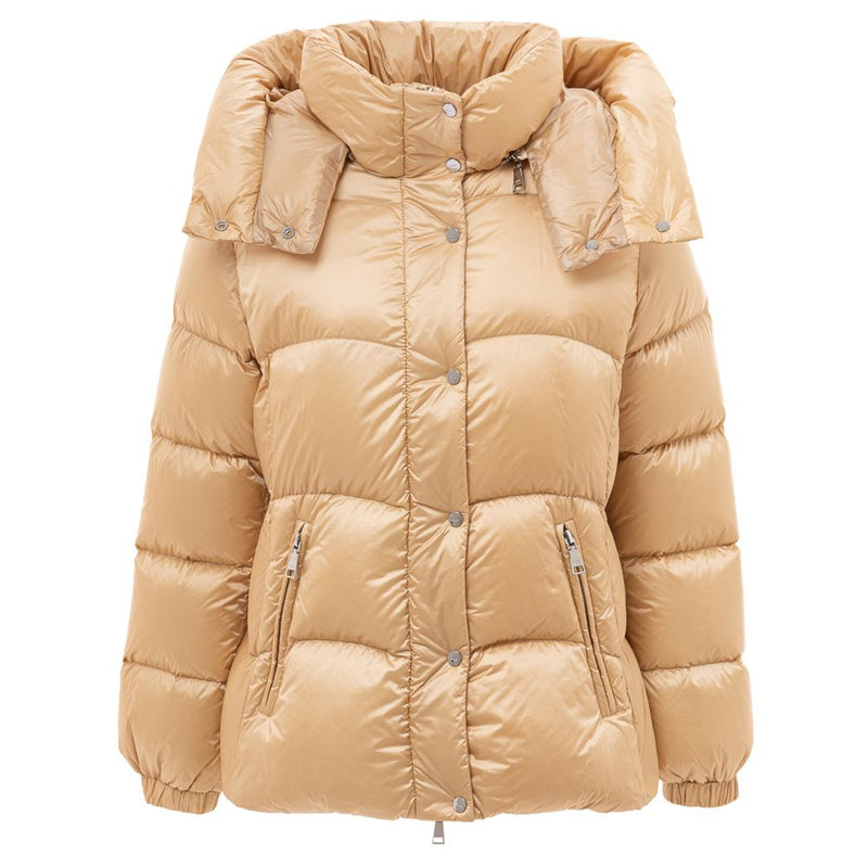 Add Yellow Polyamide Down Jacket with Removable Hood
