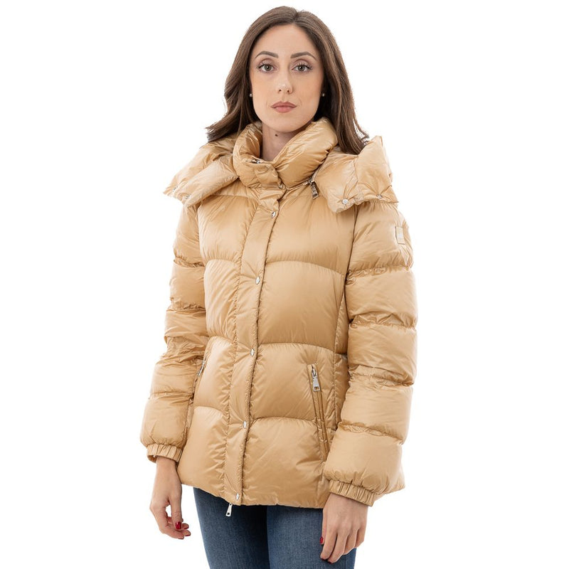Add Yellow Polyamide Down Jacket with Removable Hood