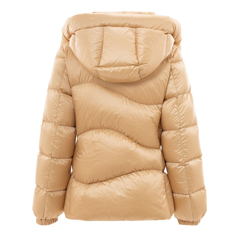 Add Yellow Polyamide Down Jacket with Removable Hood