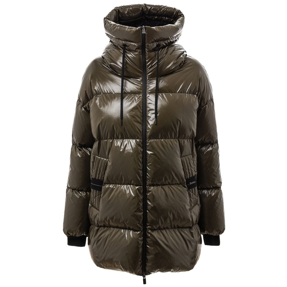 Herno Green Polyamide Hooded Padded Parka for Women