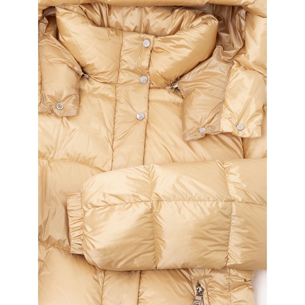Add Yellow Polyamide Down Jacket with Removable Hood