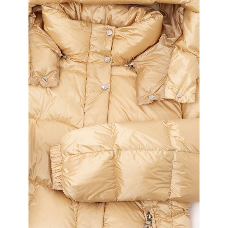 Add Yellow Polyamide Down Jacket with Removable Hood