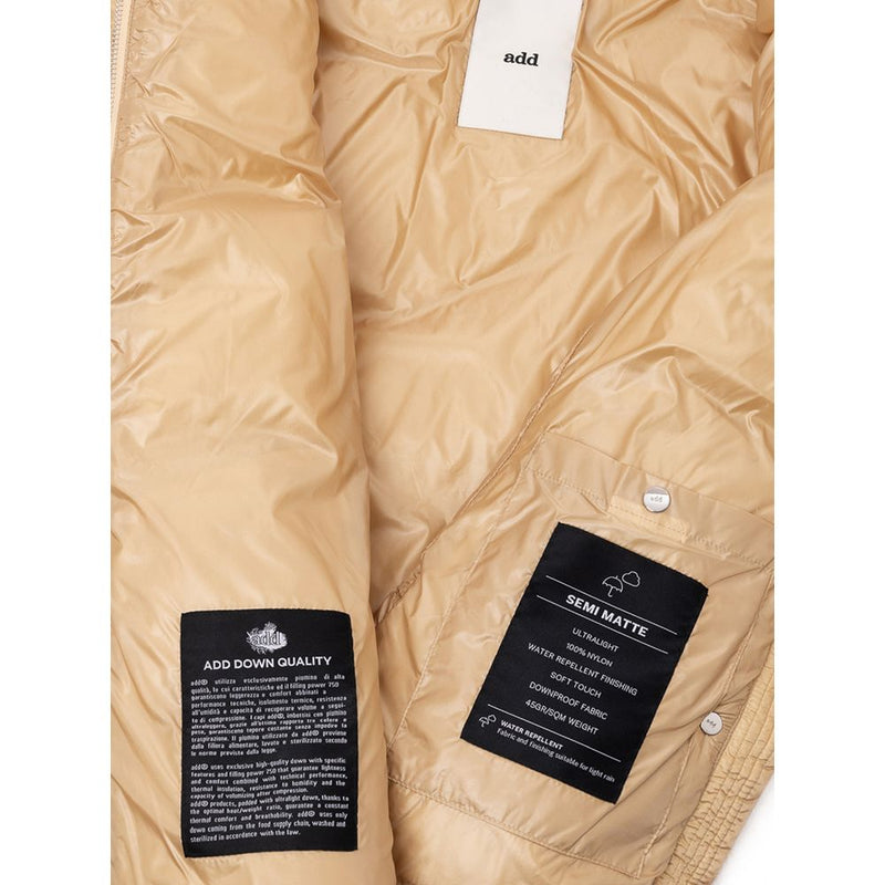 Add Yellow Polyamide Down Jacket with Removable Hood