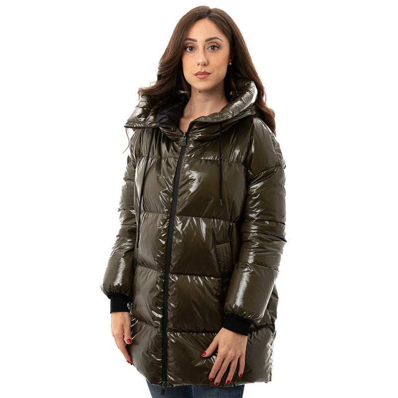 Herno Green Polyamide Hooded Padded Parka for Women