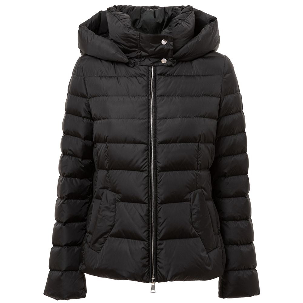 Add Black Polyamide Down Jacket with Removable Hood