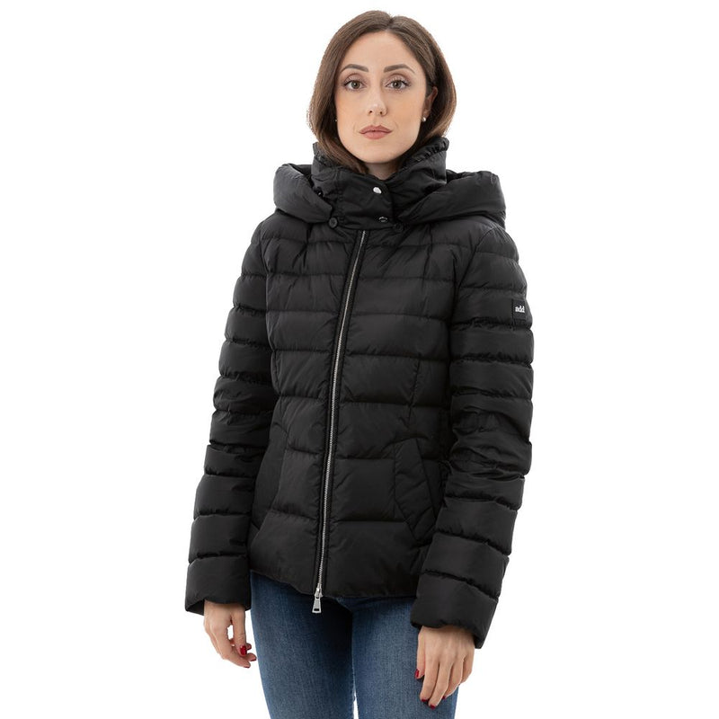 Add Black Polyamide Down Jacket with Removable Hood