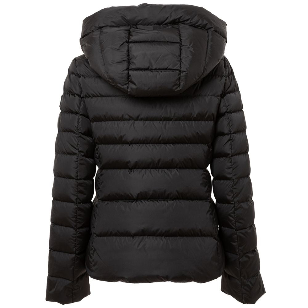 Add Black Polyamide Down Jacket with Removable Hood