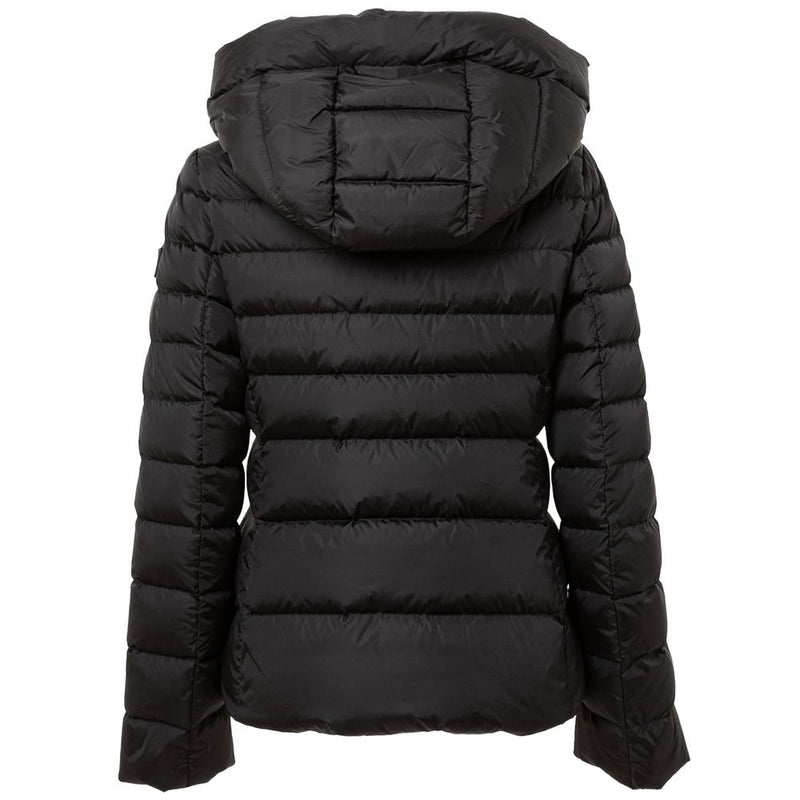Add Black Polyamide Down Jacket with Removable Hood