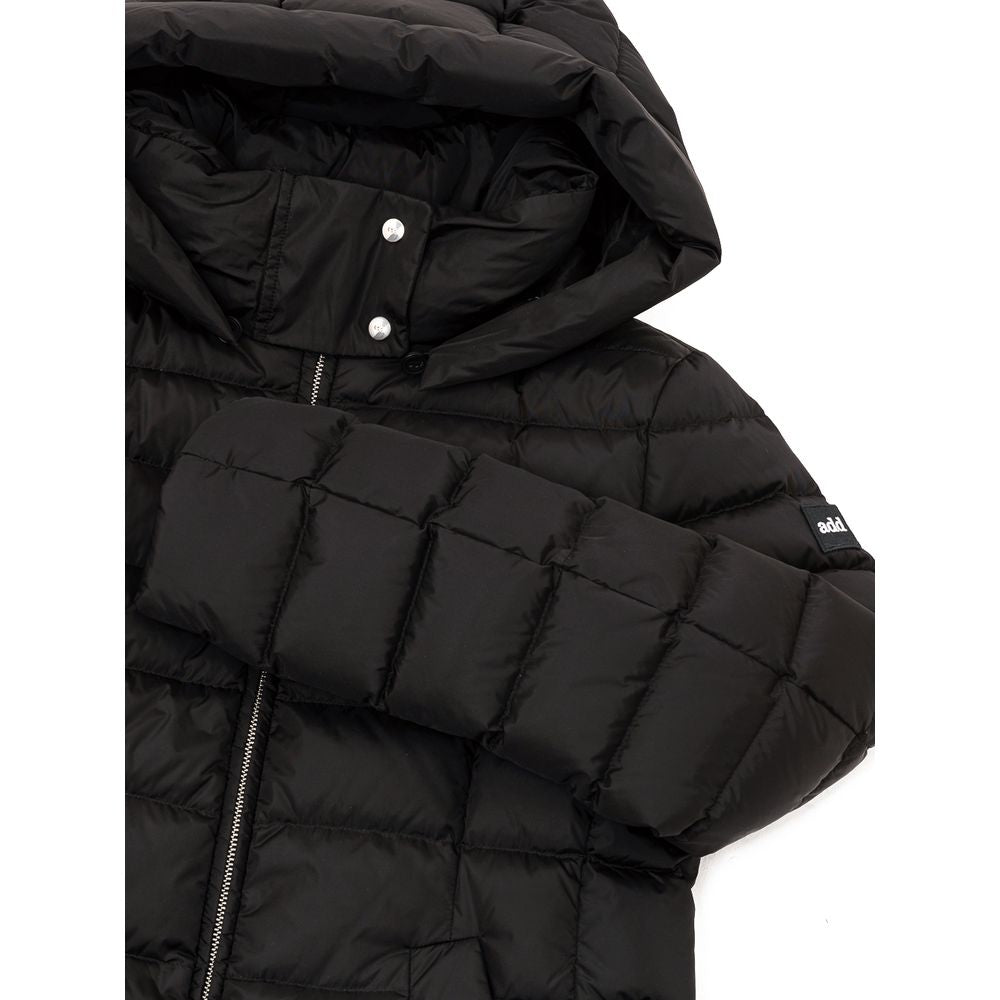 Add Black Polyamide Down Jacket with Removable Hood