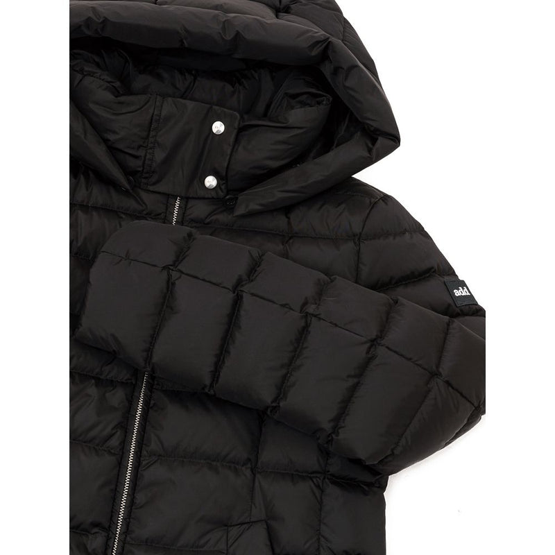 Add Black Polyamide Down Jacket with Removable Hood