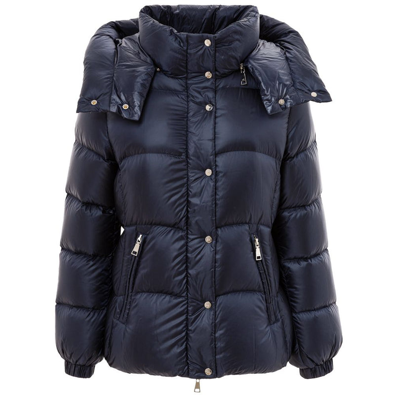 Add Blue Polyamide Down Jacket with Removable Hood