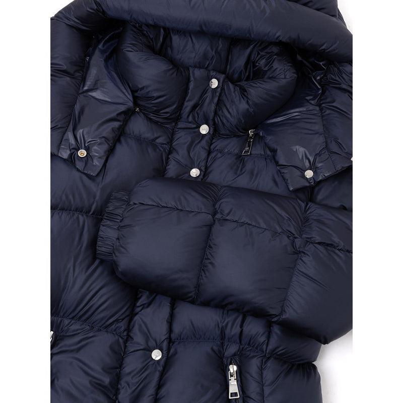 Add Blue Polyamide Down Jacket with Removable Hood