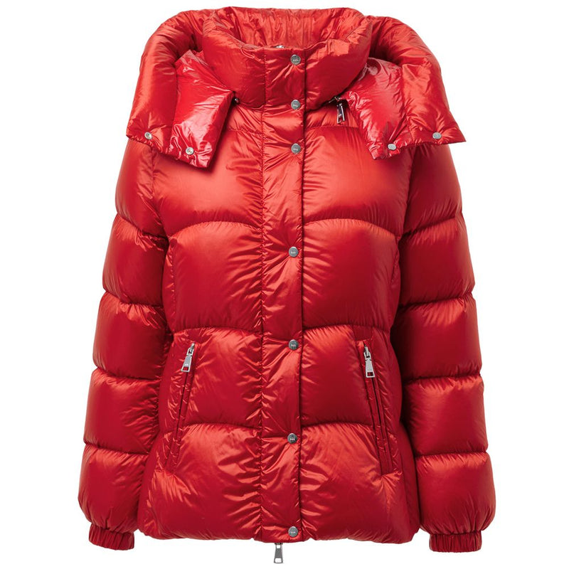 Add Red Down Jacket with Removable Hood - Stylish & Functional