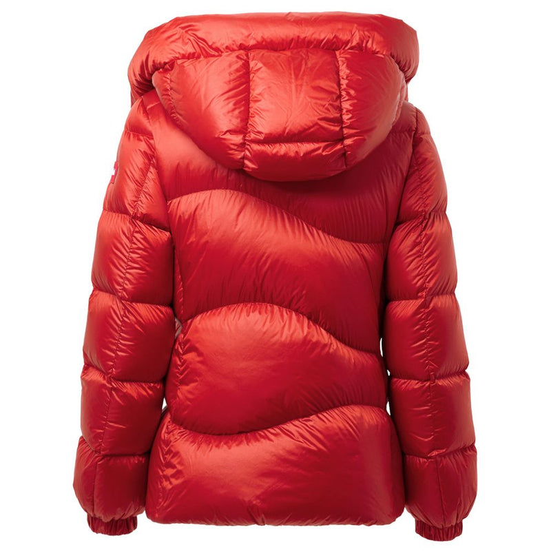 Add Red Down Jacket with Removable Hood - Stylish & Functional