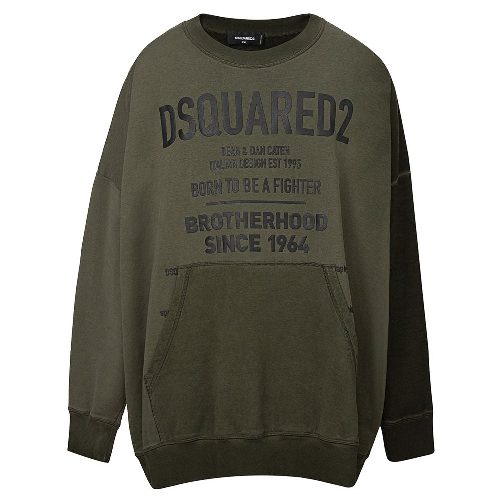 Sweat à capuche vert en coton Dsquared²