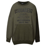 Sweat à capuche vert en coton Dsquared²