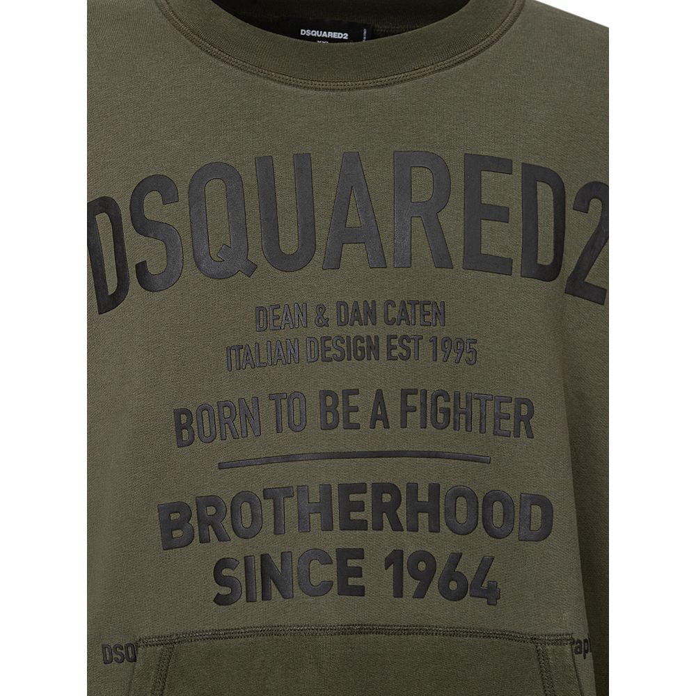 Sweat à capuche vert en coton Dsquared²