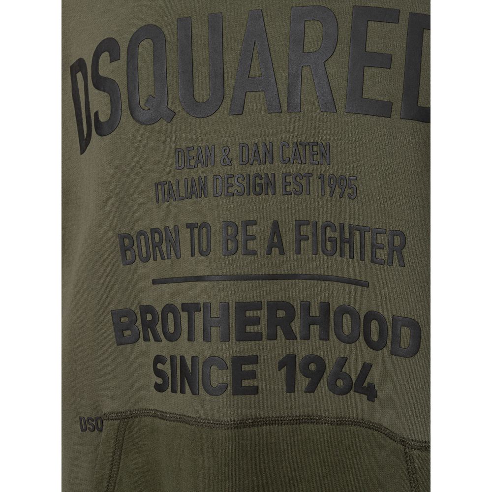 Sweat à capuche vert en coton Dsquared²
