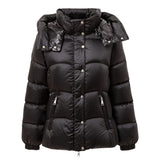 Add Black Down Jacket with Removable Hood