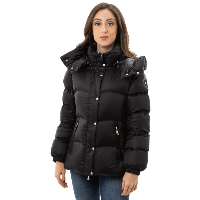 Add Black Down Jacket with Removable Hood - Stylish & Functional