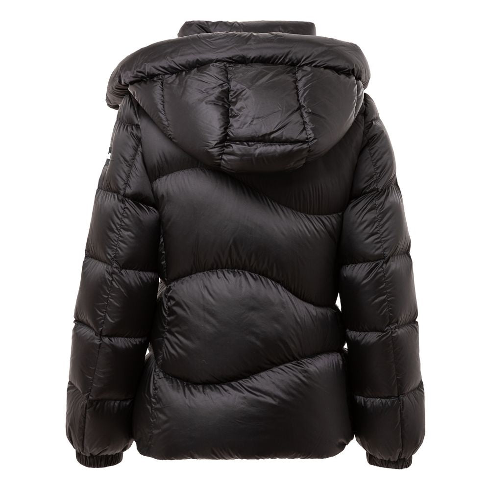 Add Black Down Jacket with Removable Hood