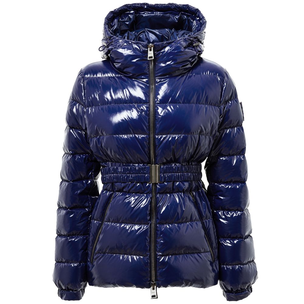 Herno Blue Padded Down Jacket with Removable Belt