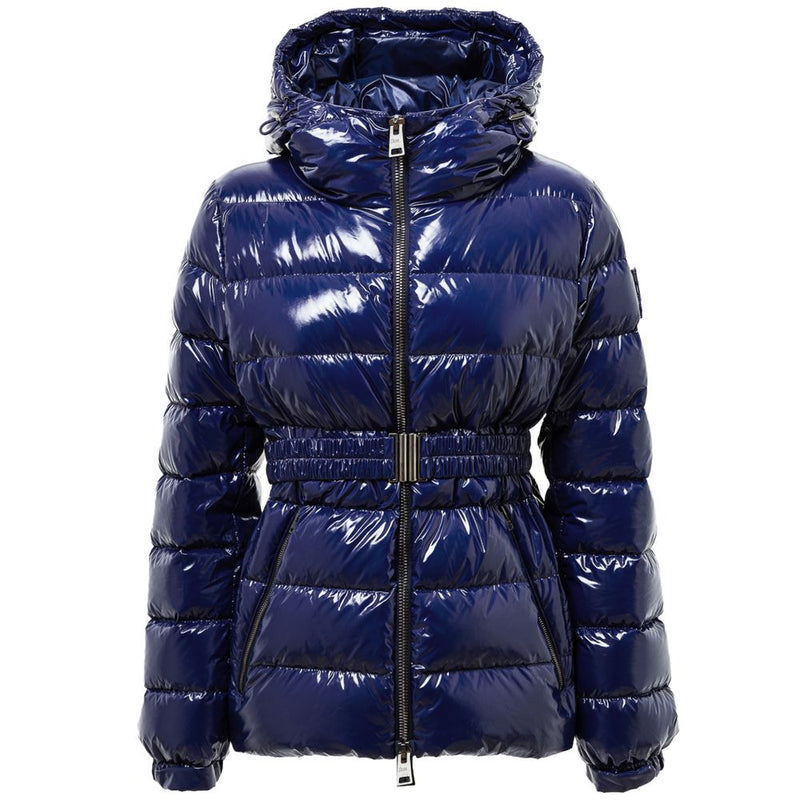 Herno Blue Padded Down Jacket with Removable Belt