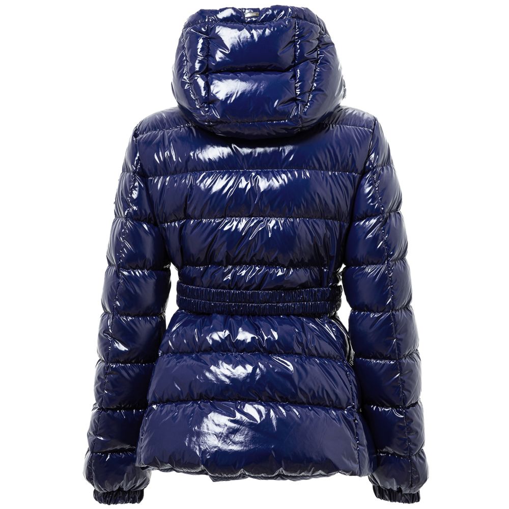 Herno Blue Padded Down Jacket with Removable Belt